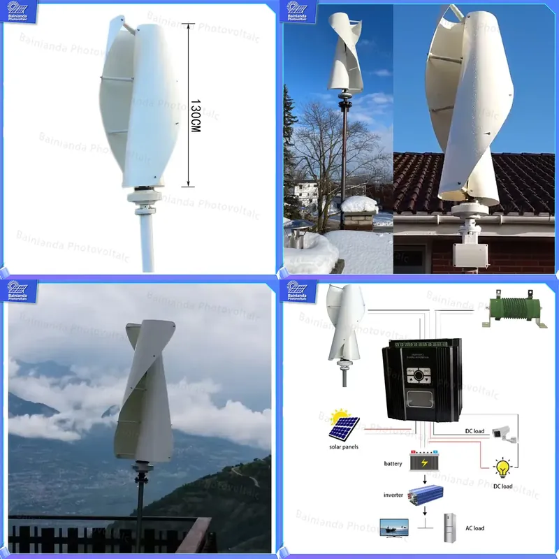 Renewable Energy Wind Solar - توربين رياح عمودي بقدرة 600 واط،